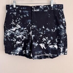 VRST Men's 5" Resort Short Indigo Craft Print Large NWT Slim Fit Lined Hybrid